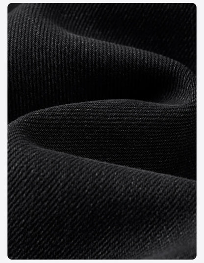 SIMWOOD 2026 Autumn New Loose Straight 13oz Elastic Fabric Jeans Men Washed Vintgae Basic Black Denim Trousers