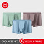 MiiOW 3Pcs Men's Breathable Boxer Underwear Seamless Ice Silk Mesh Panties with Cotton Crotch