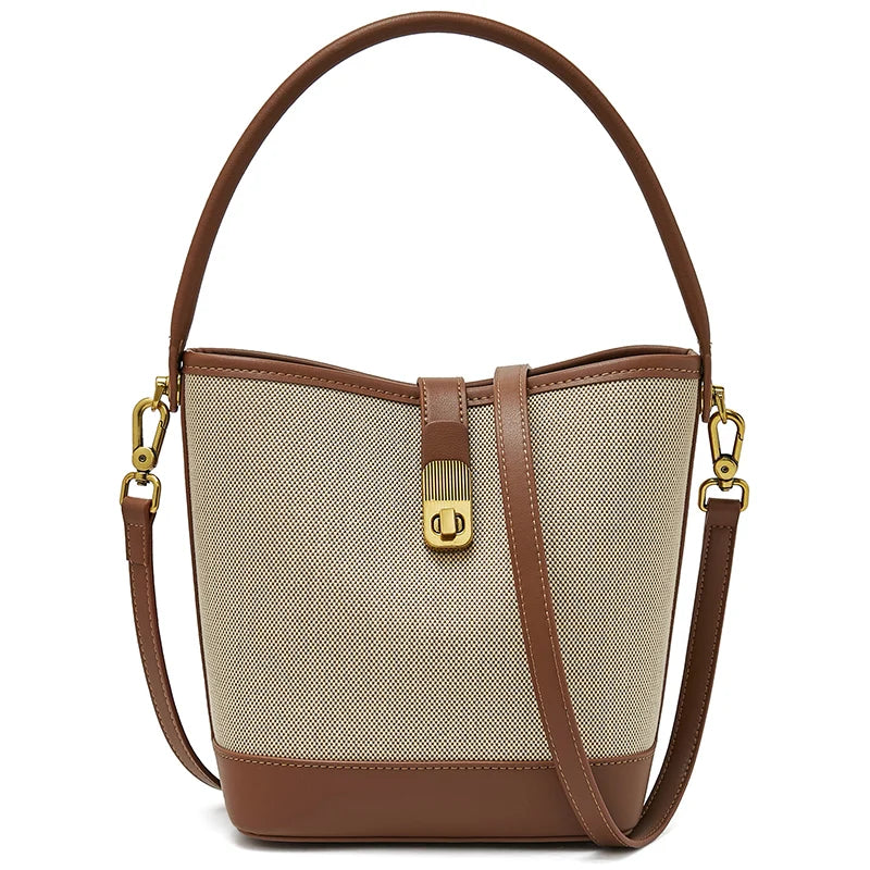 FOXER 2026 New Women's Handbag PVC Leather Lady Bucket Bag Fashion Shoulder Bag Light Luxury Best Gift for Wife,Lover
