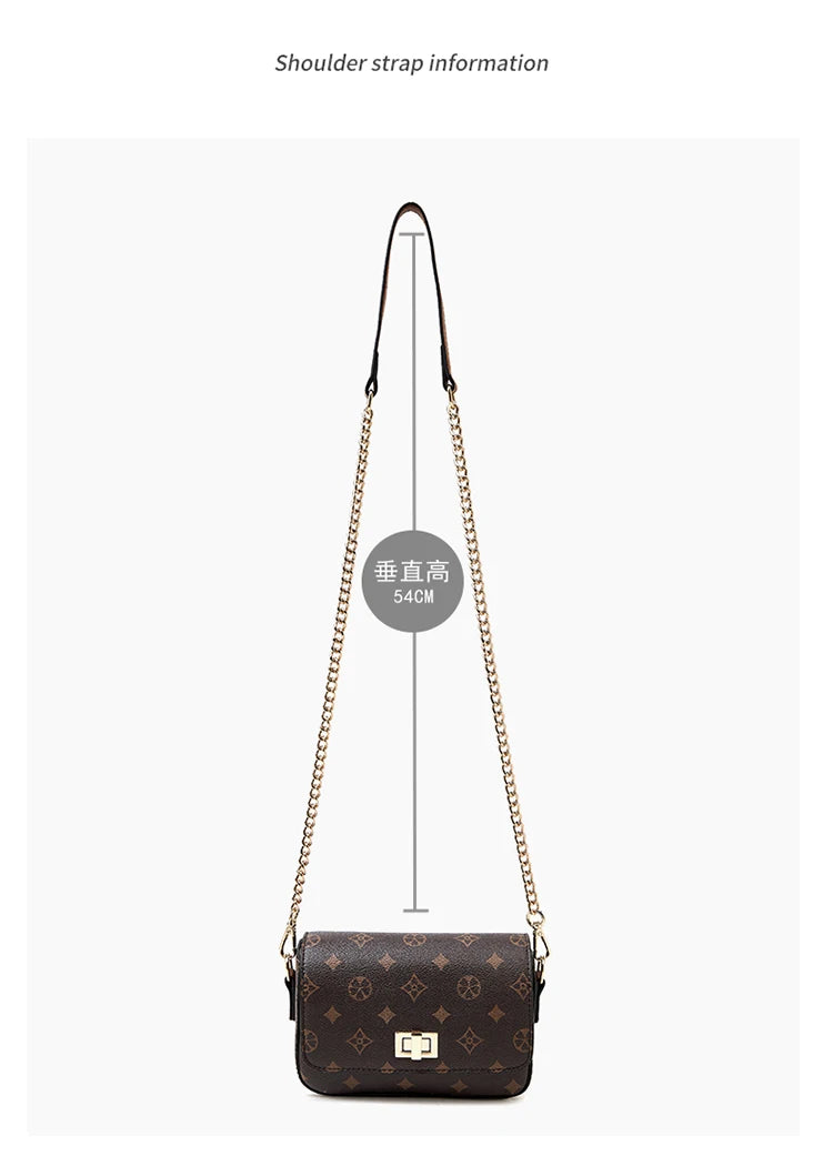 FOXER Vintage Monogram Chain Crossbody Bag