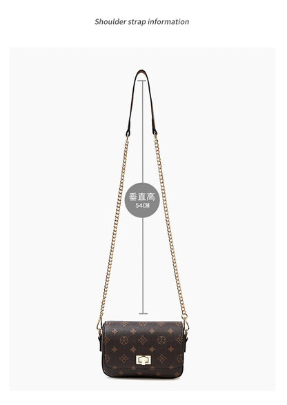 FOXER Vintage Monogram Chain Crossbody Bag