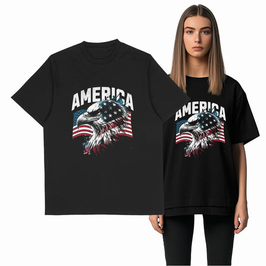 COOLMIND Unisex American Eagle Graphic Cotton T-Shirt