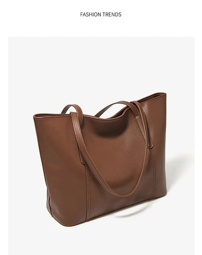 FOXER Lady's Shoulder Bag Split Leather Soft Fabric 2026 New Casual Large Capacity Women Tote Bag Commute Travel Bag All-match