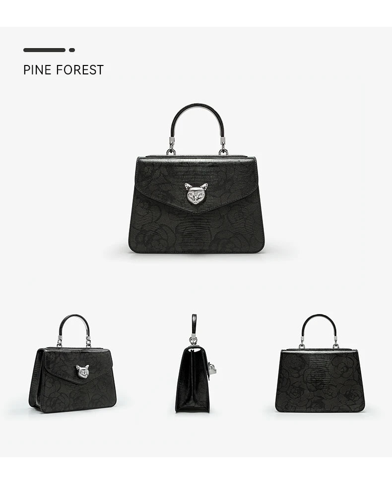 BAFELLI Floral Leather Business Doctor Bag in Pine Forest