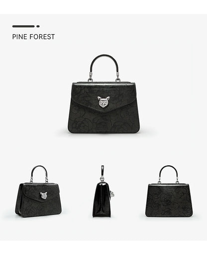 BAFELLI Floral Leather Business Doctor Bag in Pine Forest