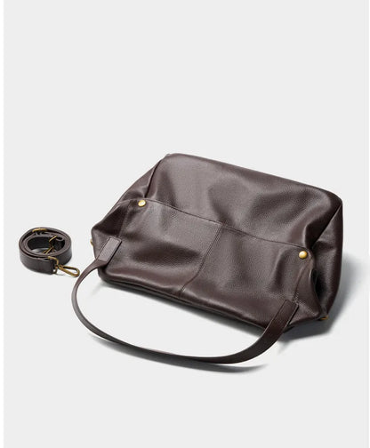 FOXER Genuine Leather Shoulder Bag for Women Large Capacity Handbag Female Casual Tote Bag Computer Bag Crossbody Purse as Gift