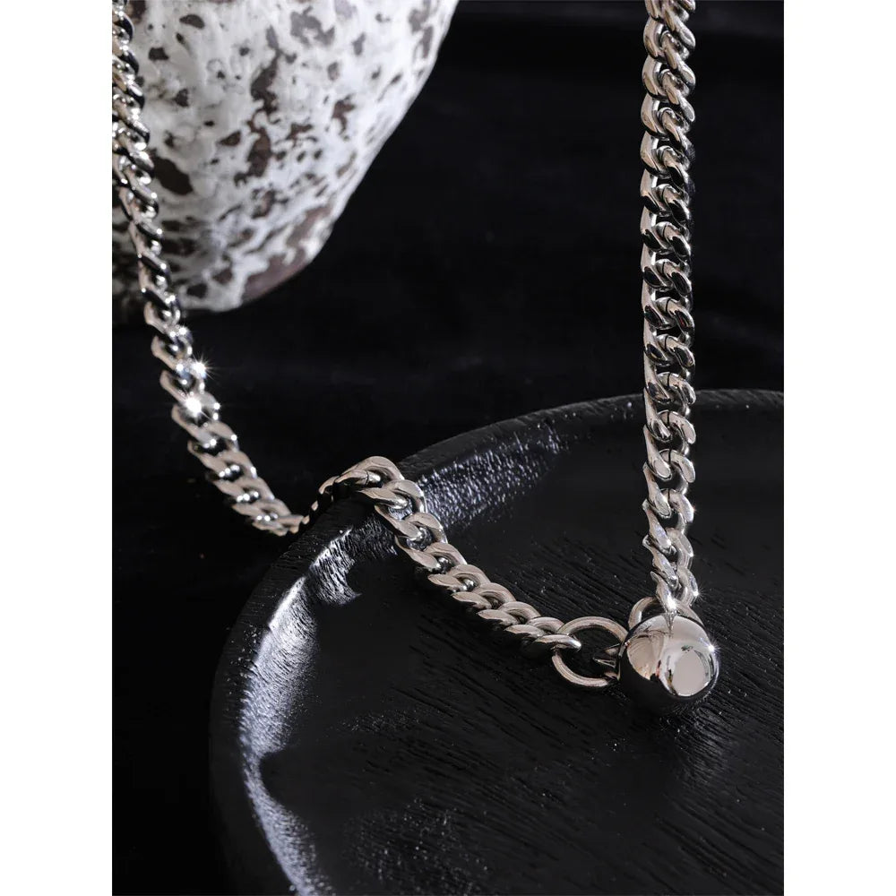 60cm High Quality Stainless Steel Chain Dumbbell Pendant Drop Necklace - ShopHub