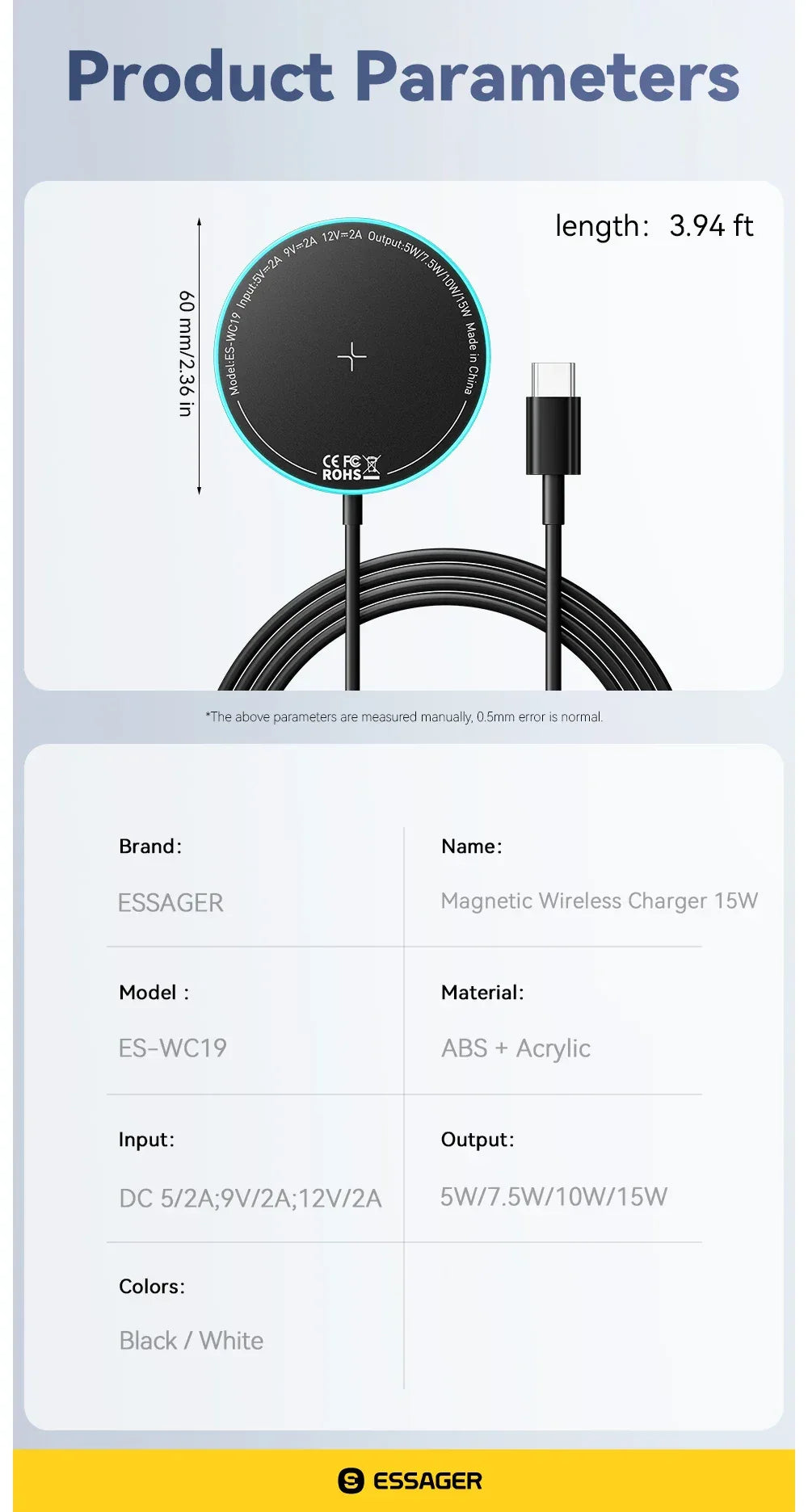 Essager 15W Magnetic Wireless Charger - ShopHub