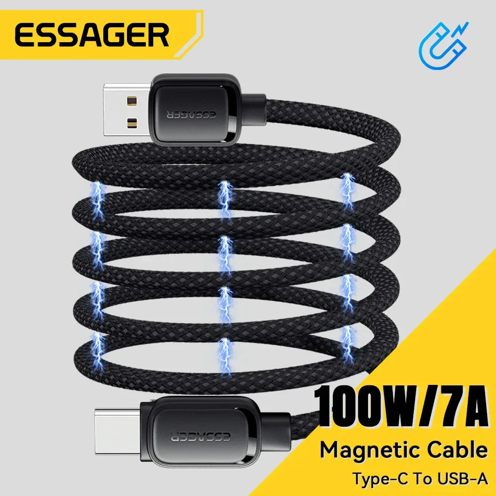Essager 7A 100W USB Type-C Magnetic Fast Charging Data Cable. - ShopHub