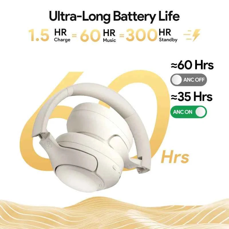 QCY H3 ANC Wireless Headphones with 43dB Hybrid Active Noise Cancellation and 60H Playtime