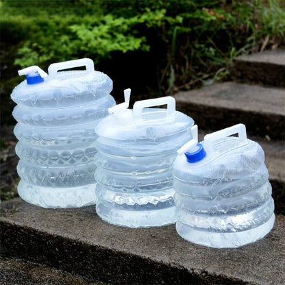 Portable Foldable Water Bag 5/10/15L - Collapsible Outdoor Container for Camping, Hiking, and Picnics