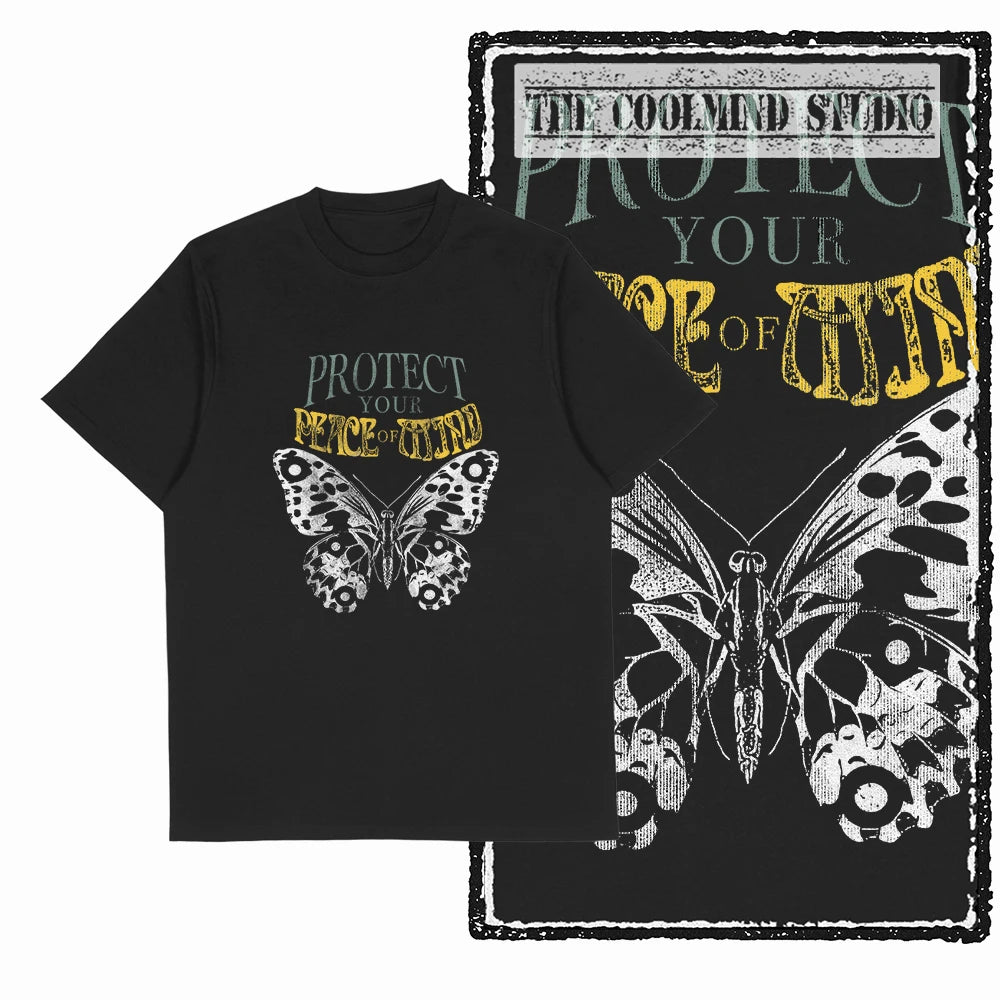 COOLMIND X0111 Butterfly Bliss Graphic Cotton Tee