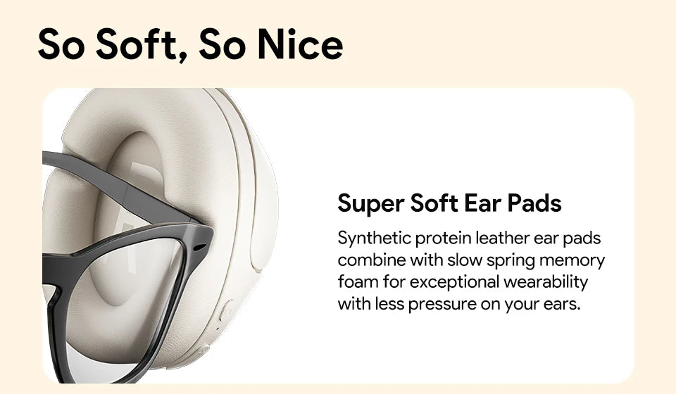 QCY H3 Wireless Headphones with Hybrid Active Noise Cancellation and 60Hrs Playtime, Hi-Res Audio, Bluetooth 5.4 Over Ear Design