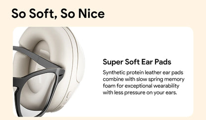 QCY H3 Wireless Headphones with Hybrid Active Noise Cancellation and 60Hrs Playtime, Hi-Res Audio, Bluetooth 5.4 Over Ear Design