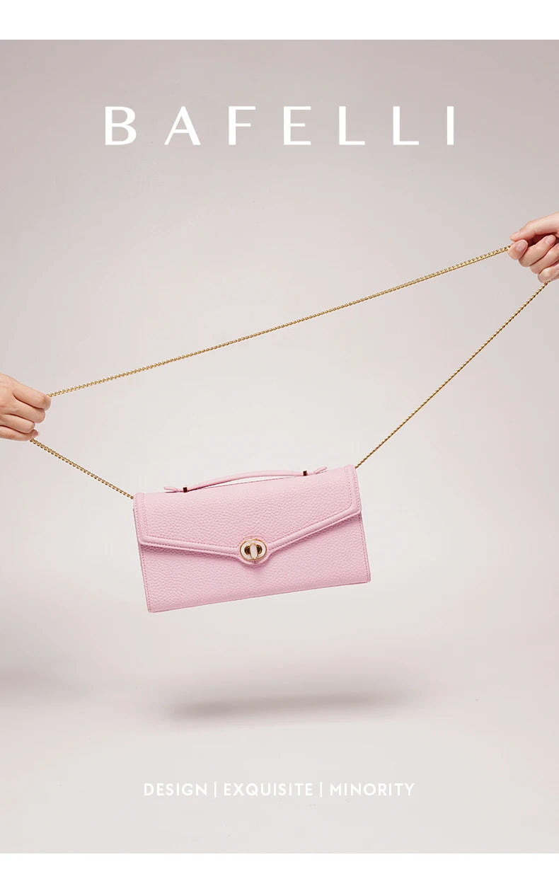 BAFELLI 2026 NEW WOMEN'S HANDBAG LEATHER WALLET PARTY SHOULDER DRESS PURSE LUXURY DESIGNER BRAND FEMALE EVENING BAGS CLUTCHES