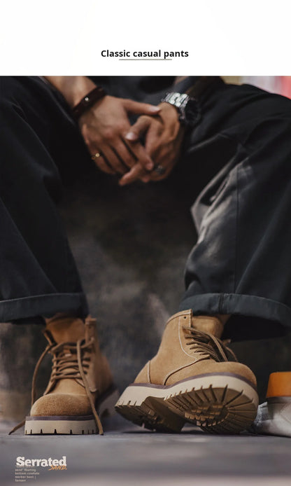 Maden Men's Cow Suede High-Top Boots