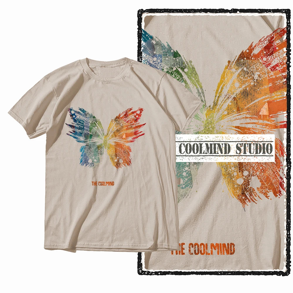 COOLMIND X0111 Butterfly Bliss Graphic Cotton Tee