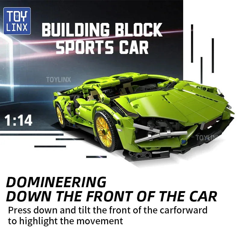 TOYLINX 1:14 Technical Building Blocks Car Racing Model - ShopHub