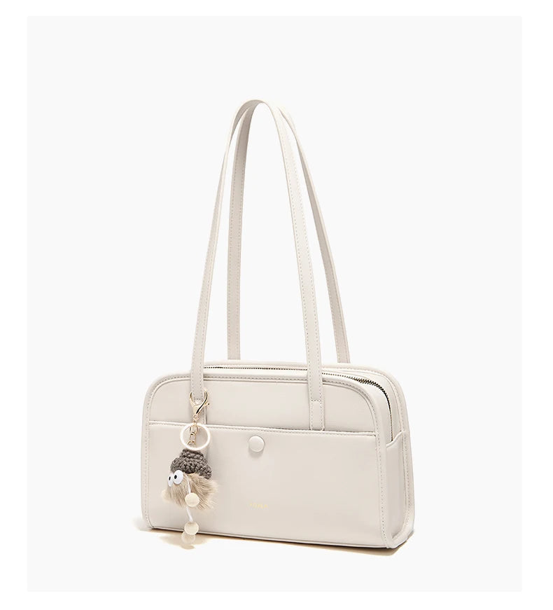 FOXER Female Shoulder Bag PU Leather Cross Body Bag 2026 New Fashion Messenger Bag Large Capacity Commute Daliy