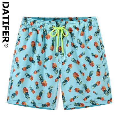Men's Datifer 2026 summer boardshorts by ShopHub NZ, quick-dry polyester swimwear with colorful print and breathable mesh liner.
