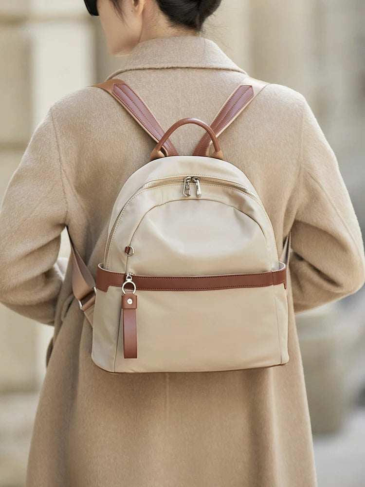 ZOOLER Oxford & Leather Female Letter Backpack