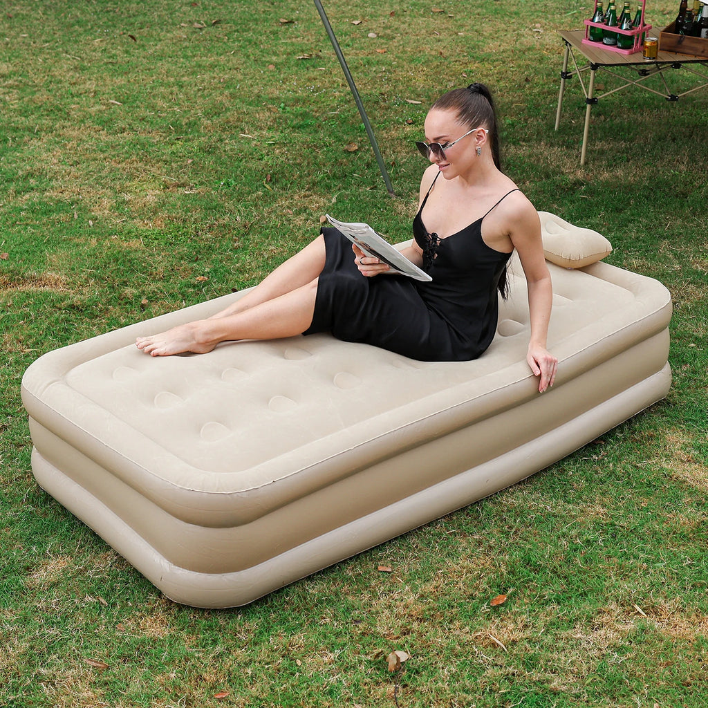 AZULBLANCO PVC Flocked Inflatable Mattress