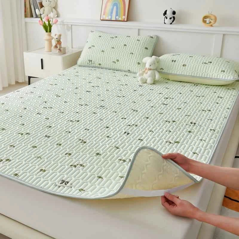 Premium cooling silk mattress pad set from ShopHub NZ, designed to keep you cool and comfortable all summer.