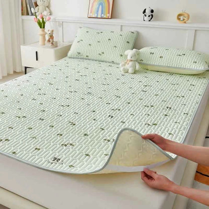 Premium cooling silk mattress pad set from ShopHub NZ, designed to keep you cool and comfortable all summer.