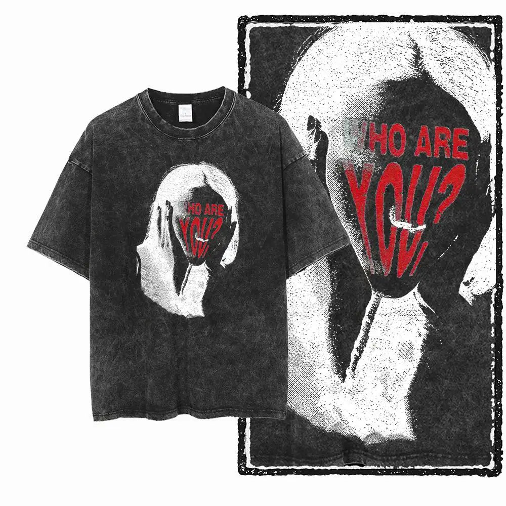 G57 Exclusive 100% Cotton Cool Creative Graphic Men T-shirt | Acid Washed Streetwear Big Size Vintage O-neck Men's Tee Tshirt