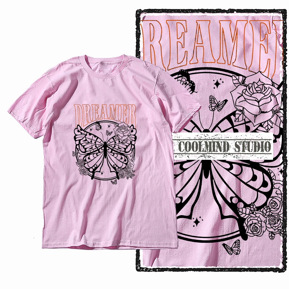 COOLMIND X0114 Winged Whimsy Butterfly Cotton Tee