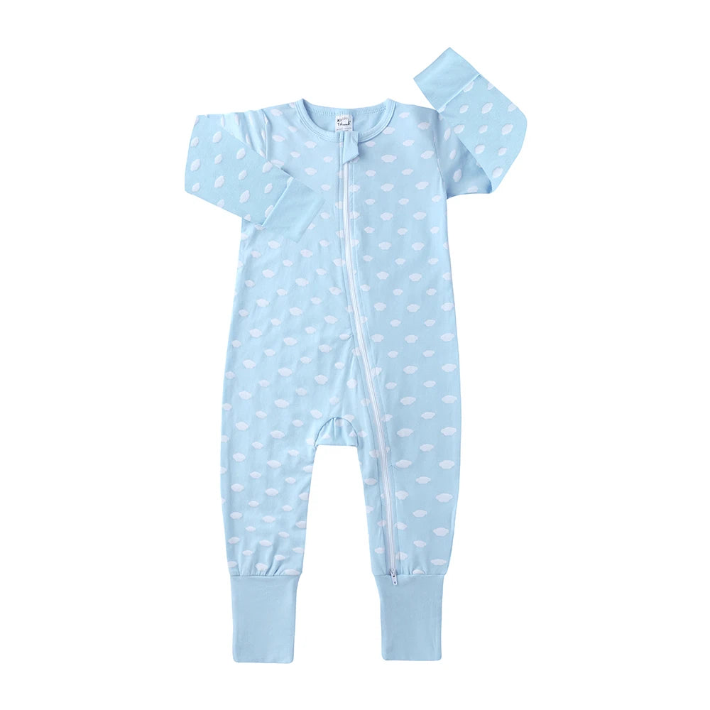 Kids Tales Little Daydream Cotton-Blend Double-Zip Romper