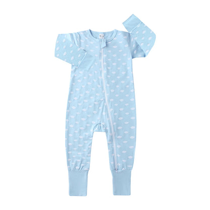 Kids Tales Little Daydream Cotton-Blend Double-Zip Romper