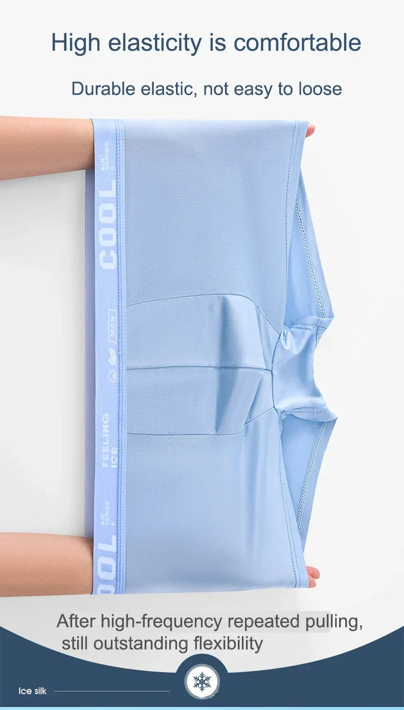 4 Pack Men's Ice Silk Boxer Shorts - ShopHub