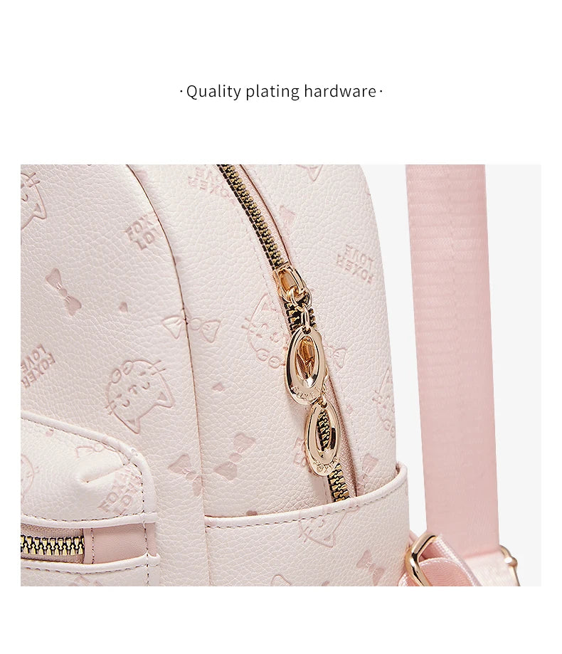 FOXER Brand PVC Leather Backpack Cute Embossing 2026 New Design Large Capacity School Bag Women's Fashion Travel Bags