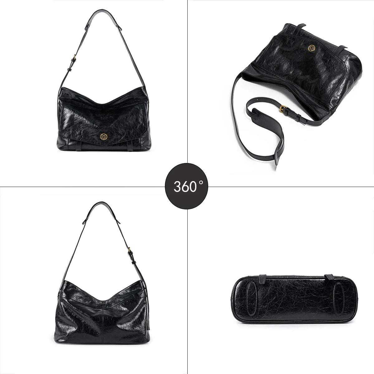 FOXER Genuine Leather Hobo Tote Bag