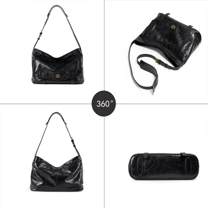 FOXER Genuine Leather Hobo Tote Bag