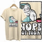 COOLMIND Beige Cat Graphic T-Shirt | Women's Relaxed Fit