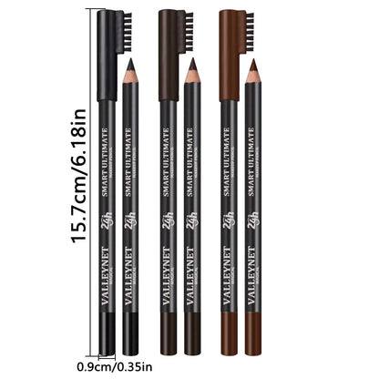 Ultra-fine Wooden Eyebrow Pencils with Brush