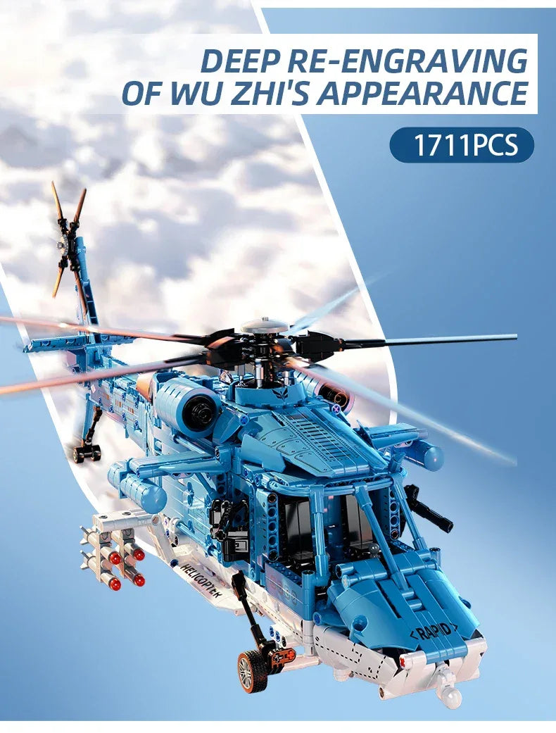 TOYLINX 1711PCS Attack Helicopter Set - ShopHub
