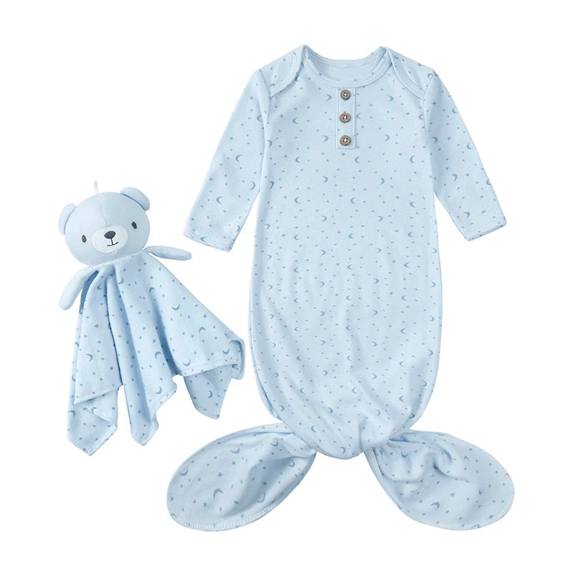 Kids Tales Little Nest Cotton-Blend Knotted Baby Gown