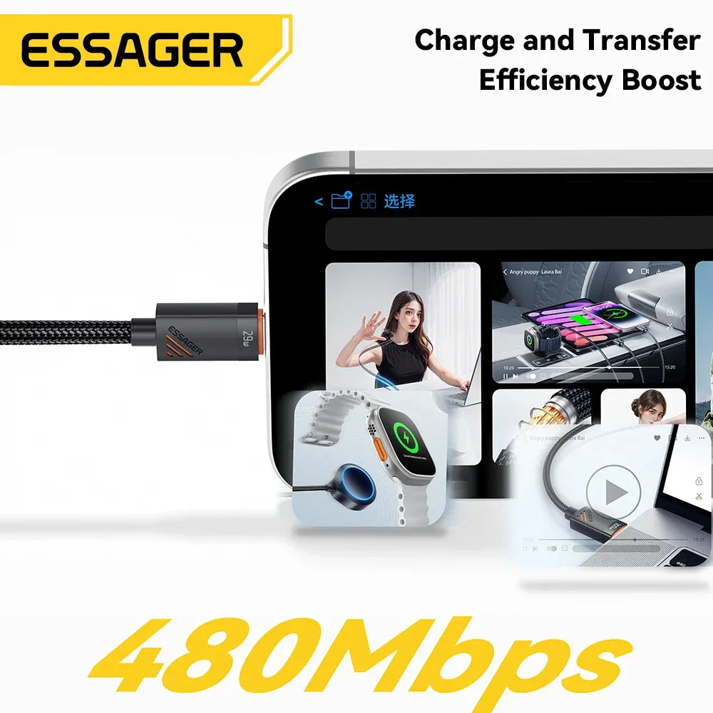 Essager Car Spring USB C to Lightning Cable - ShopHub