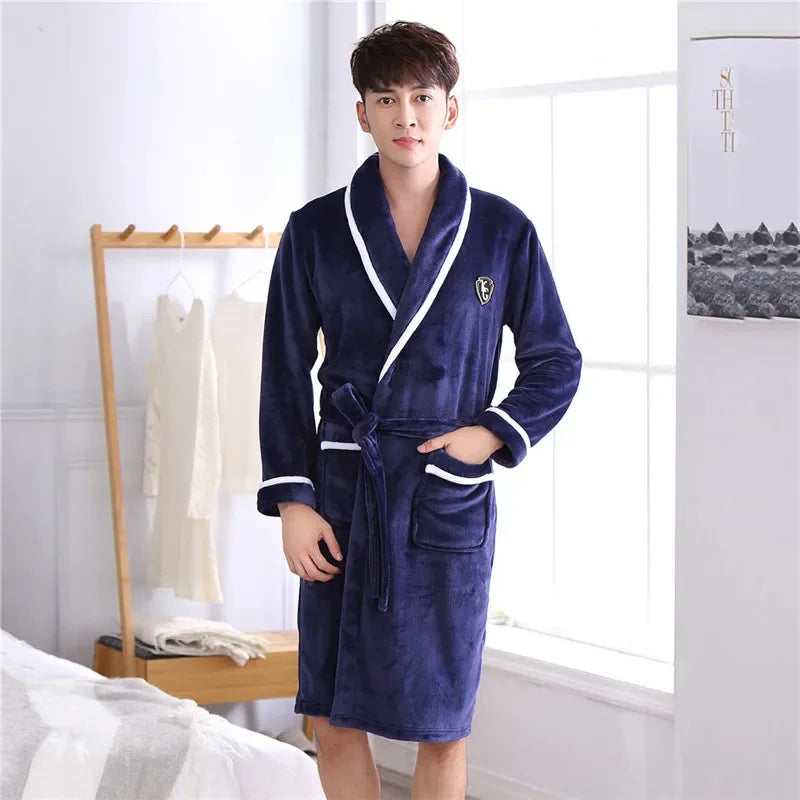 Men's Thick Flannel Robes - ShopHub