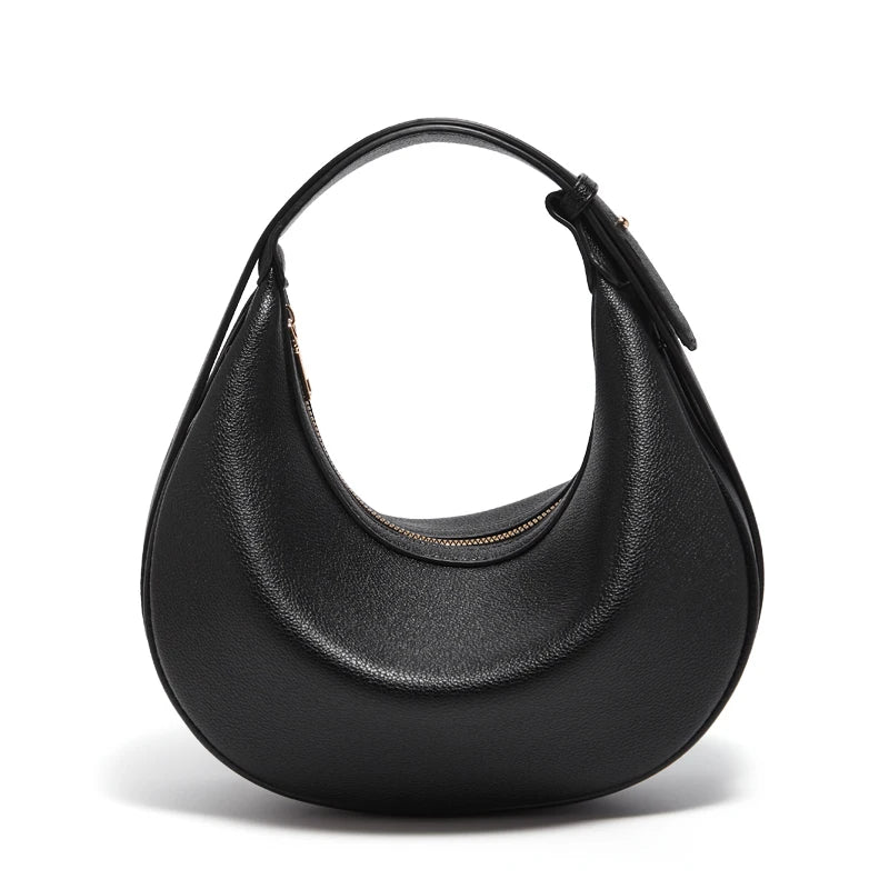FOXER Women's Shoulder Bag PU Leather New Lady Crescent Underarm Bag Fashion Minimalist Crossbody Bag for Daily Casual Outfit
