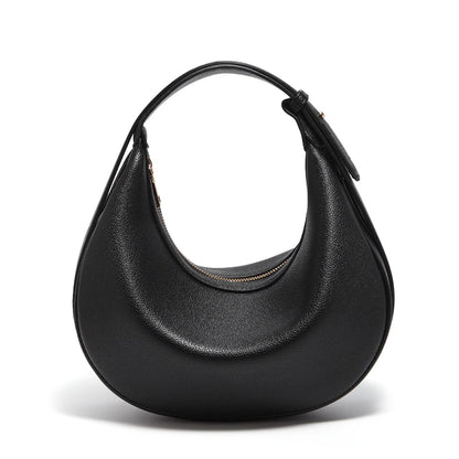 FOXER Women's Shoulder Bag PU Leather New Lady Crescent Underarm Bag Fashion Minimalist Crossbody Bag for Daily Casual Outfit