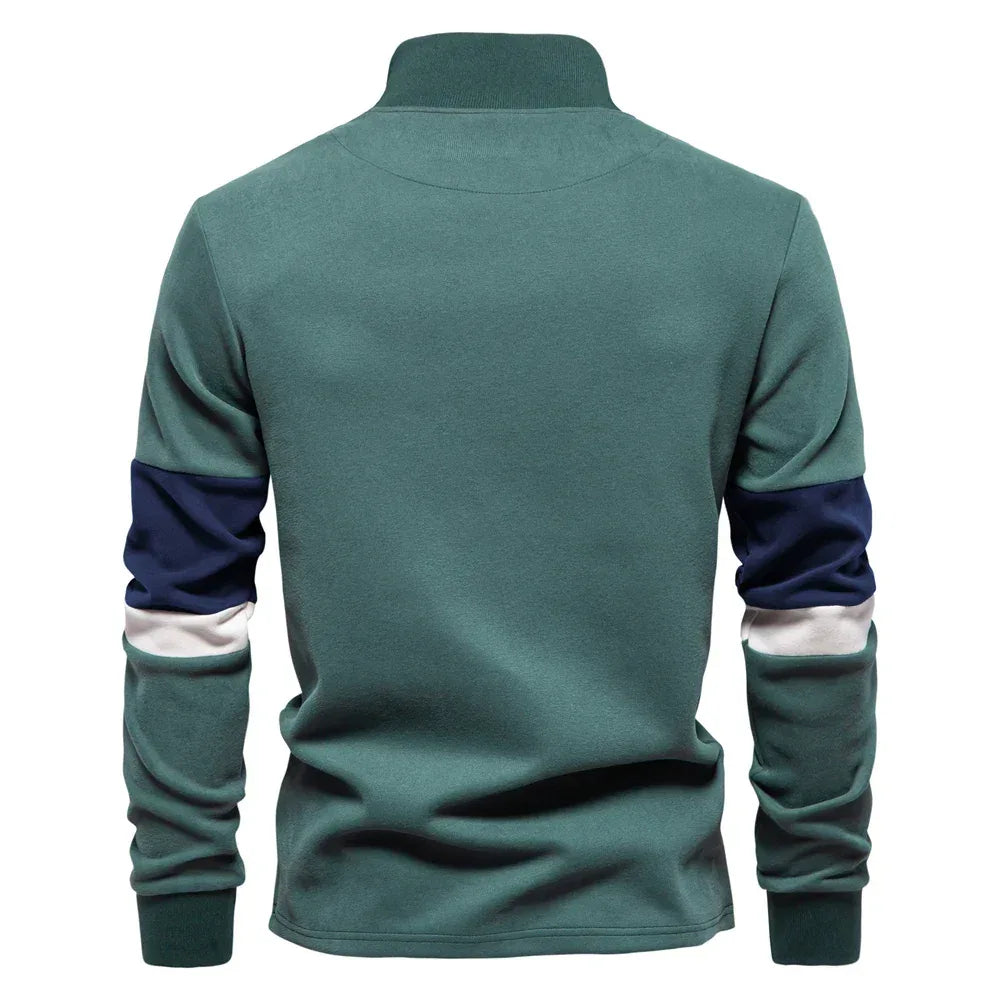 AIOPESON Men's Mock Neck Quarter-Zip Sweatshirts - ShopHub