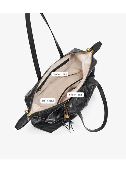 FOXER Luxury Genuine Leather Tote Bag