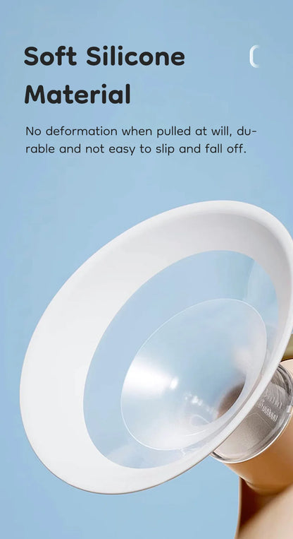 White silicone cup with text on soft silicone material on a light blue background