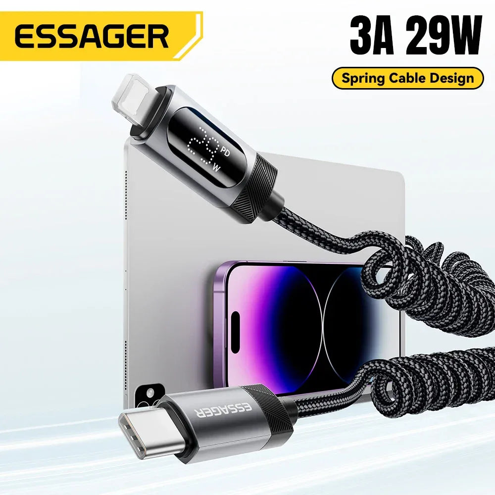 Essager Car Spring USB C Cable - ShopHub