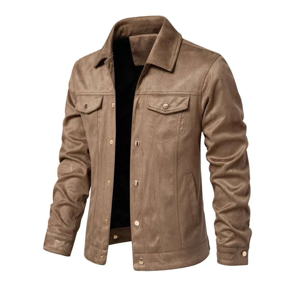 AIOPESON Autumn Winter Suede Leather Jackets - ShopHub
