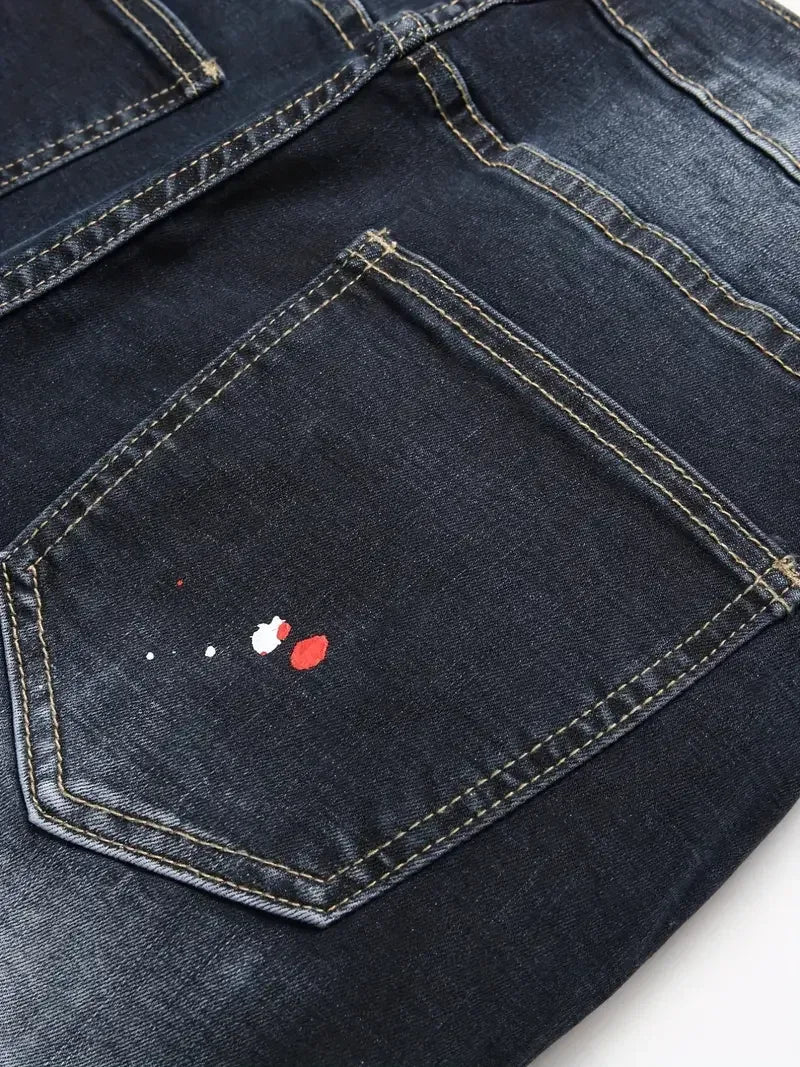 Men’s Y2K Ripped Skinny Jeans - ShopHub